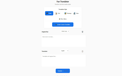 Fun Translator :: Transform text into creative styles with multiple fun translation options