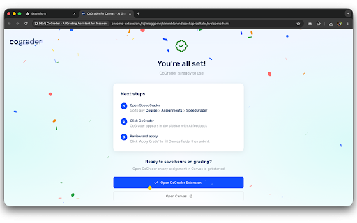 CoGrader for Canvas - AI Grader :: AI Grader for Canvas. Grade essays and assignments in seconds with AI-powered feedback. Save hours every week.