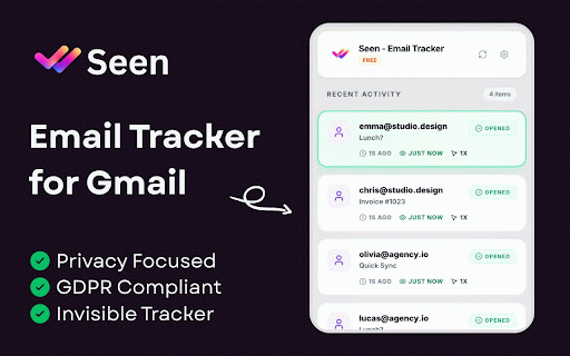 Seen - Privacy Focused Email Tracker :: The most powerful and private email tracking tool for Gmail. Know when your emails are read instantly.