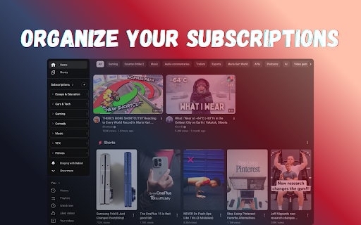 YouTube Subscription Folders :: Organize YouTube sidebar subscriptions into collapsible folders.