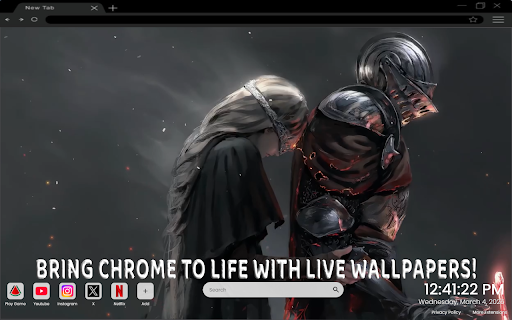 Dark Souls Trial By Fire Live Wallpaper :: One of the most epic gaming live wallpapers for Chrome – featuring a Dark Souls trial by fire scene.
