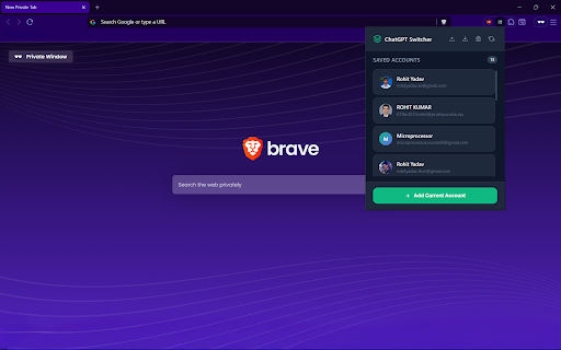 ChatGPT Account Switcher :: Switch between ChatGPT accounts seamlessly with a single click