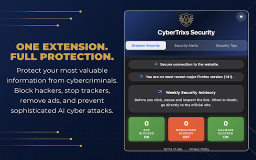 CyberTrixs Browser Security :: Holistic Cybersecurity Extension