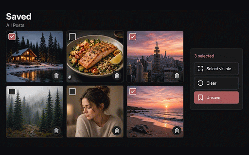 Unstash :: Select and unsave Instagram Saved posts by year, type, creator, and more.