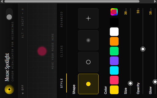 Mouse Spotlight — Cursor Highlighter for Screen Recording :: Highlight your mouse cursor with customizable colors, size, and effects. Perfect for tutorials, demos, and screen recordings.