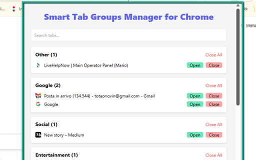 Smart Tab Groups Manager for Chrome :: Organize and manage your chrome tabs automatically into smart groups.