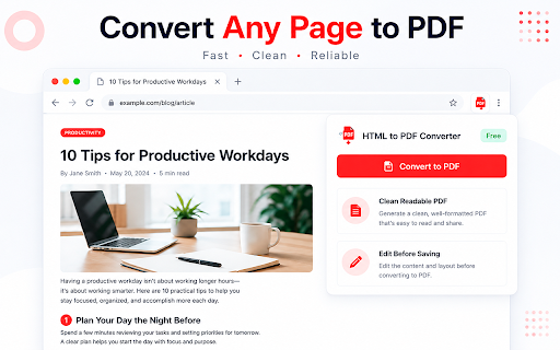 HTML to PDF Converter: Upload & Paste Code :: Upload HTML or paste code to PDF. Convert webpages in Full or Clean mode - local, no watermark. Flip HTML to PDF & webpage saver.