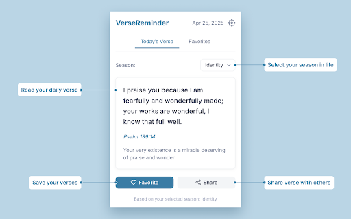 VerseReminder :: Get daily Bible verses tailored to your current season of life