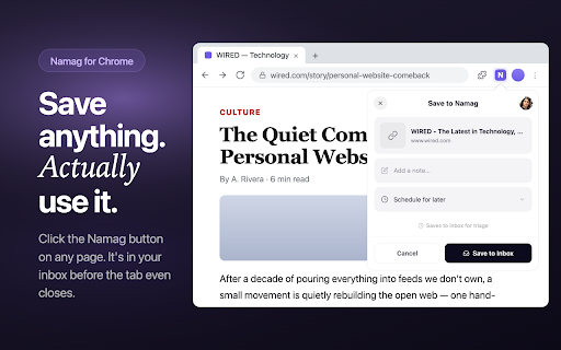 Namag :: Save and organize your web content