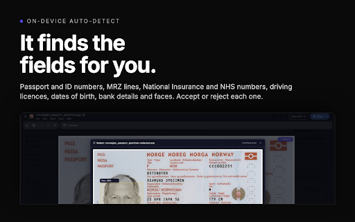 Pronto Mask: Local Redaction :: Visually redact passport photos, ID numbers & sensitive fields in your browser. 100% local. Nothing is ever uploaded.