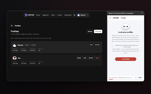 Numax: Your Personal Nuvio Companion :: Save your Nuvio profiles as templates and reuse them across your account.