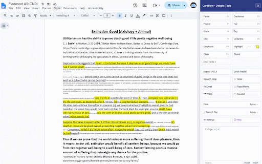 CardFlow - Debate Tools for Google Docs :: A set of tools to help competitive debaters use Google Docs more effectively, similar to Verbatim but for google docs