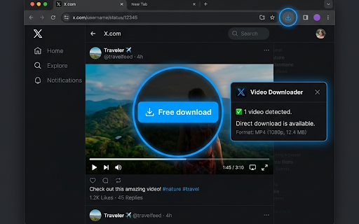 Free X Video Saver :: Free helper for saving X/Twitter videos you own or have permission to download.