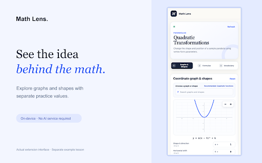 Math Lens :: On-device math references beside your lesson. Explore graphs, formulas, and vocabulary.