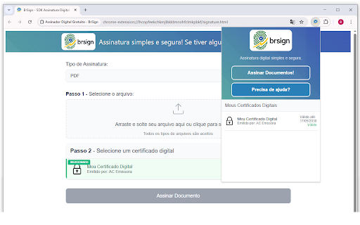 Assinador Digital Gratuito - BrSign :: Assine documentos PDF, CMS, e XML gratuitamente com segurança e validade jurídica.