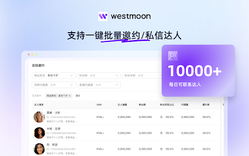 西之月TikTok达人建联工具 :: 让跨境商家快速批量建联&管理TikTok达人
