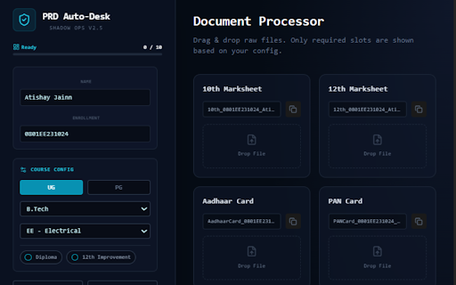 PRD Verification tool :: Shadow Ops: Auto-Fill & File Processor for PRD