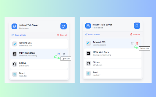 Instant Tab Saver :: Save, restore and manage your browser tabs with one click