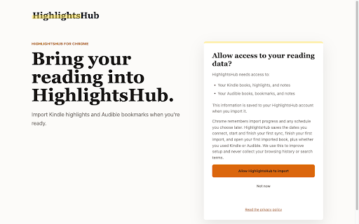 HighlightsHub Smart Sync :: Sync your Kindle highlights and Audible bookmarks to your private HighlightsHub library.