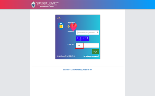 NSU RDS Captcha Filler :: Reads the RDS prelogin number and fills it automatically.