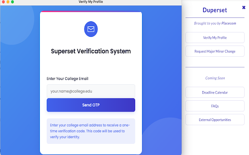 Duperset :: An extension to enhance Superset functionality for Ashoka University's internal use by students for placement processes.