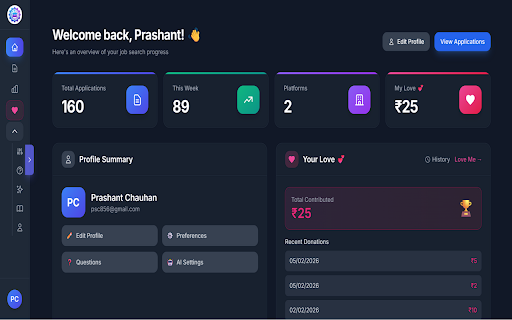 JobAI - Smart Job Application Assistant :: Intelligently auto-fill job applications on LinkedIn, Indeed, and 15+ ATS platforms. Save time and apply faster with AI assistance.