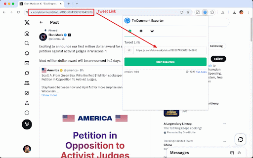 Export Twitter Comments :: Export all tweet comments to a CSV file with one click.