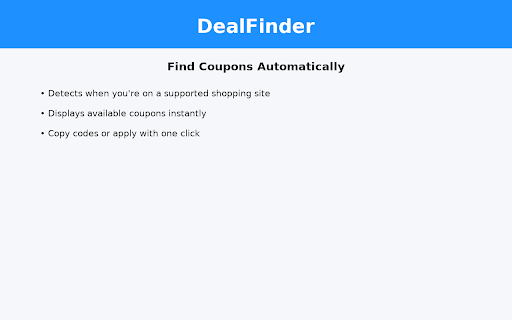 DealFinder :: Detects shopping sites and shows available coupons and deals. Placeholder affiliate IDs included — replace with your own.