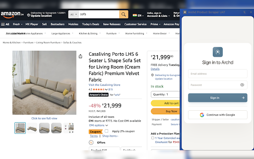 Archd Product Scraper :: Extract product data from e-commerce sites and save to Archd inventory