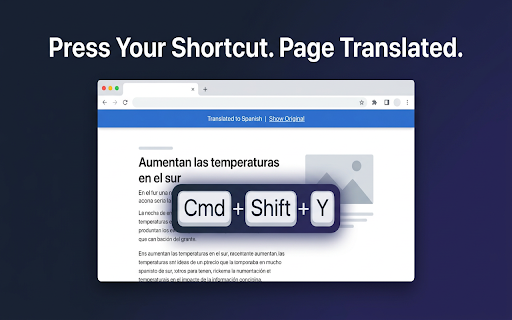 Easy Translate — Select & Translate Text :: Press a shortcut to translate any webpage. Also right-click to translate selected text. Simple, fast, free.