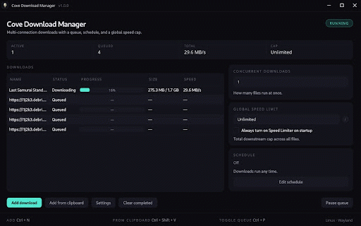 Cove Download Manager :: Intercept downloads and send them to Cove Download Manager.