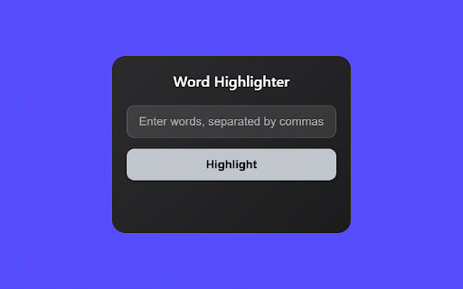 Word Highlighter :: Highlights user-specific words on a webpage.