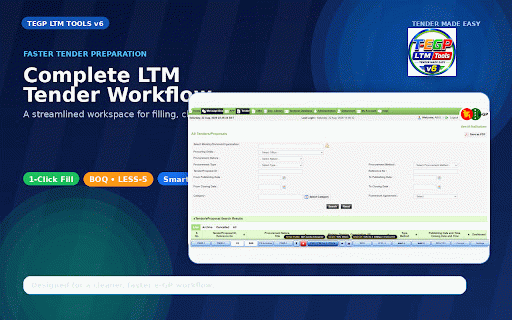 TEGP LTM Tools :: TEGP LTM Tools v6.2: fast e-GP LTM autofill, GRID, Smart Resume, mapping, Inbox batch, profiles and recovery tools.