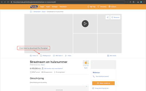 Floorplan extractor :: Detect and download .fml files on Funda detail pages.