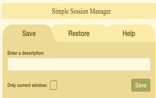 Simple Session Manager :: Save browser tabs and restore them later