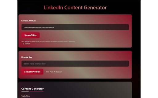 Linkedin Content Generator :: Create powerful LinkedIn posts in seconds.
