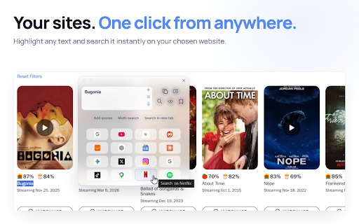Swift Search :: Highlight text and instantly search it across your favorite websites. Now with AI summary, PDF support, and much more.