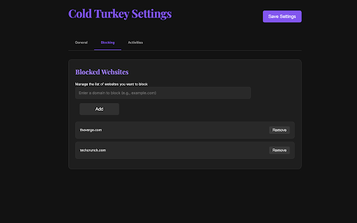 InnerCue :: Block distracting websites and redirect to positive activities