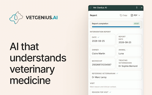 Vet Genius AI :: AI-powered veterinary assistant with side panel access