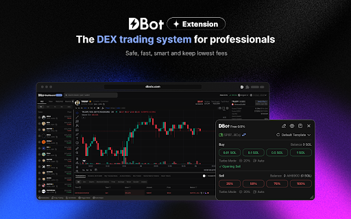DBot :: Lowest fees (as low as 0.01%) and fastest 0-block on-chain speed, supporting SOL / EVM on-chain multi-wallet quantitative trading.