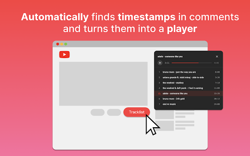Tracklane - YouTube Timestamp Player :: Automatically extract and display timestamp playlists from YouTube video comments