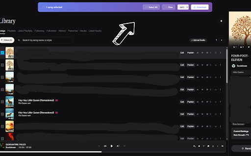 Suno Library Pro :: Bulk actions & workspace organization for Suno creators. Select, download, and manage thousands of songs effortlessly.