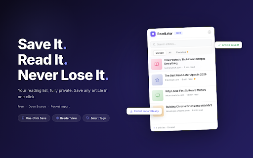 ReadLater Pro – Save & Read Offline :: Save articles to your reading list. Reader view for offline reading. Organize with tags. Import from Pocket.