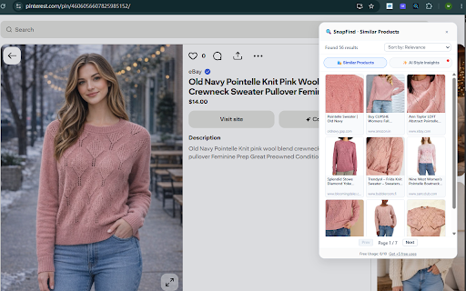 SnapFind - Product Search Via Pic :: Right-click the image to search for it and quickly find the purchase link for the corresponding product.