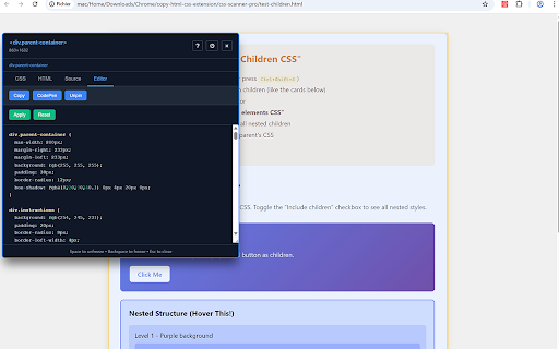 CSS Scanner Pro :: The fastest and easiest way to inspect, copy and analyze CSS styles on any webpage
