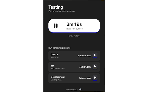 Monday.Watch :: Time tracking extension for Monday.com