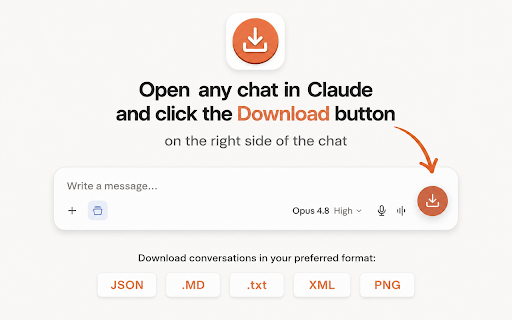 Download Claude conversations :: Quickly download Claude chat as PDF, JSON, or Markdown. Download Claude conversation history — easiest way to download Claude chats.