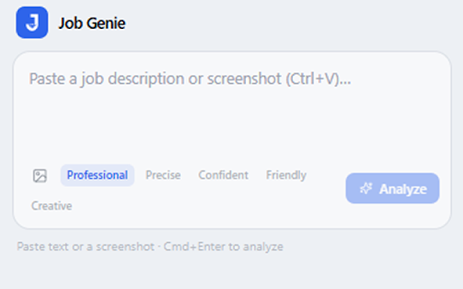 Job Genie :: Capture a job description from any page and queue it for AI drafting in Job Genie.