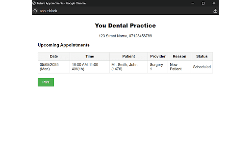 Appointment Printer :: Scrapes and prints future appointments with a configurable letter header.