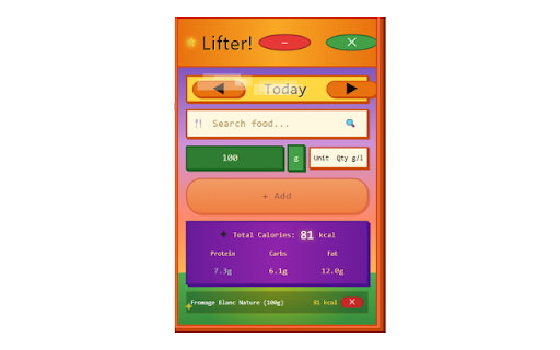 Lifter :: If you're stuck at your computer all day, Lifter makes your diet easier to manage.